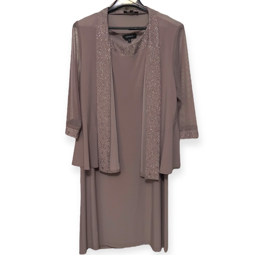 Shift Dress with Matching Jacket and Metallic Detailing